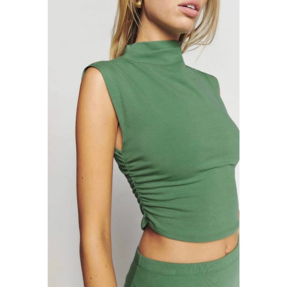 Reformation Foster Knit Set in Green - Picture 2 of 12